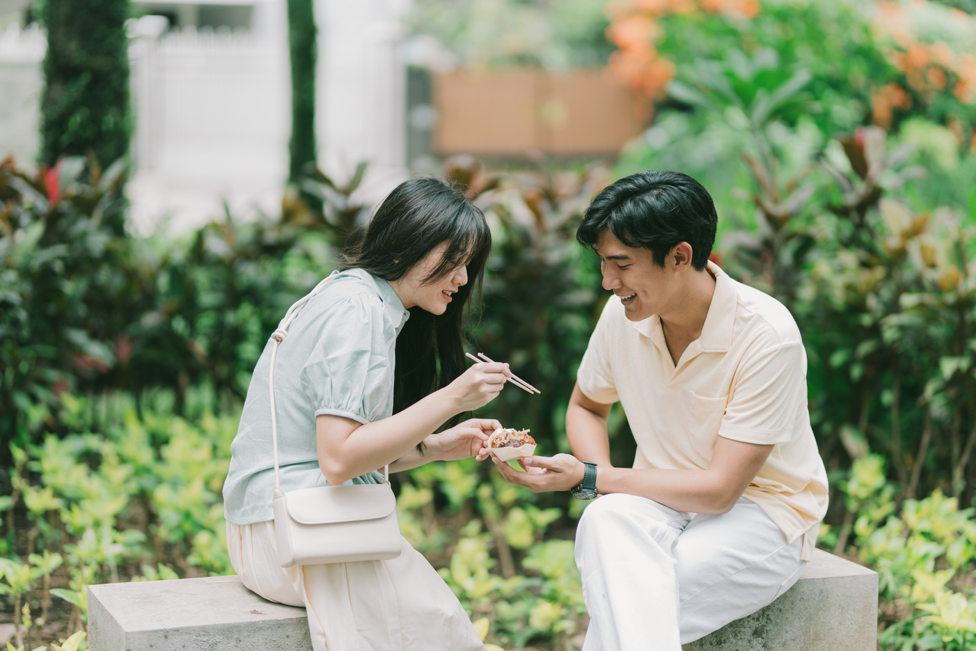 Couple Having Takoyaki on a Date